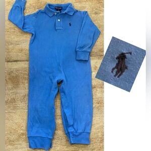 Vintage Polo Ralph Lauren Infant Sz L (12-18m)‎ Blue Soft Cotton Polo Coverall